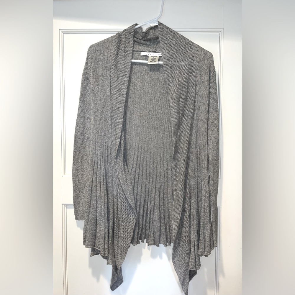 Ribbed open sweater